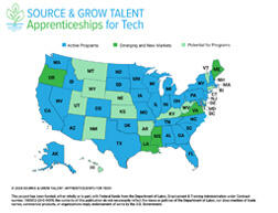 Map of Source & Grow Talent Presence in United states. Read text version. 