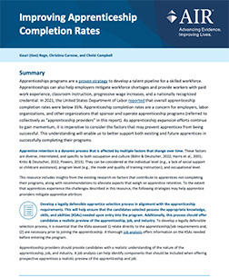 Improving Apprenticeship Completion Rates Cover