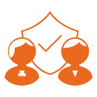 two people icon with checkmark over their head